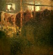 Gustav Klimt kor i ett stall oil on canvas